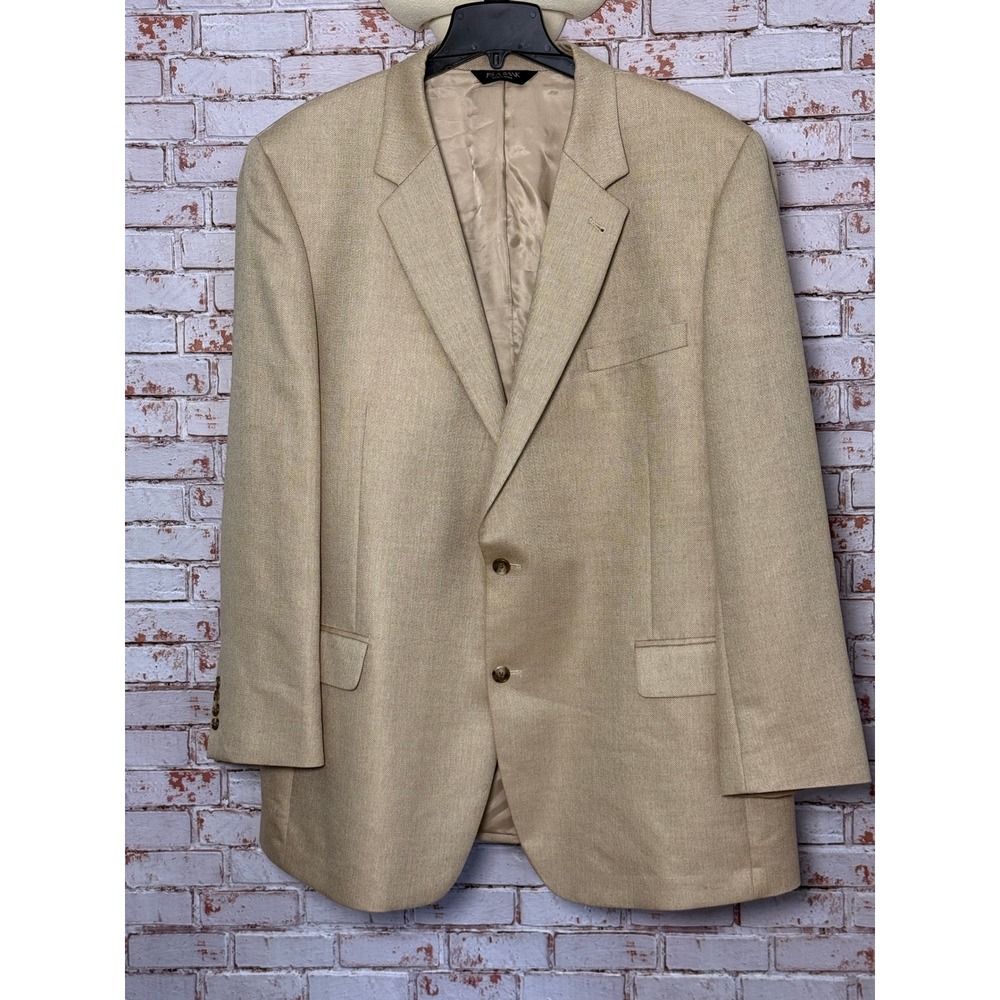 Jos. A. Bank Signature Collection Silk Camelhair Blazer 50L Tan Herringbone